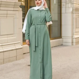 Olive Modest Shirt Dress